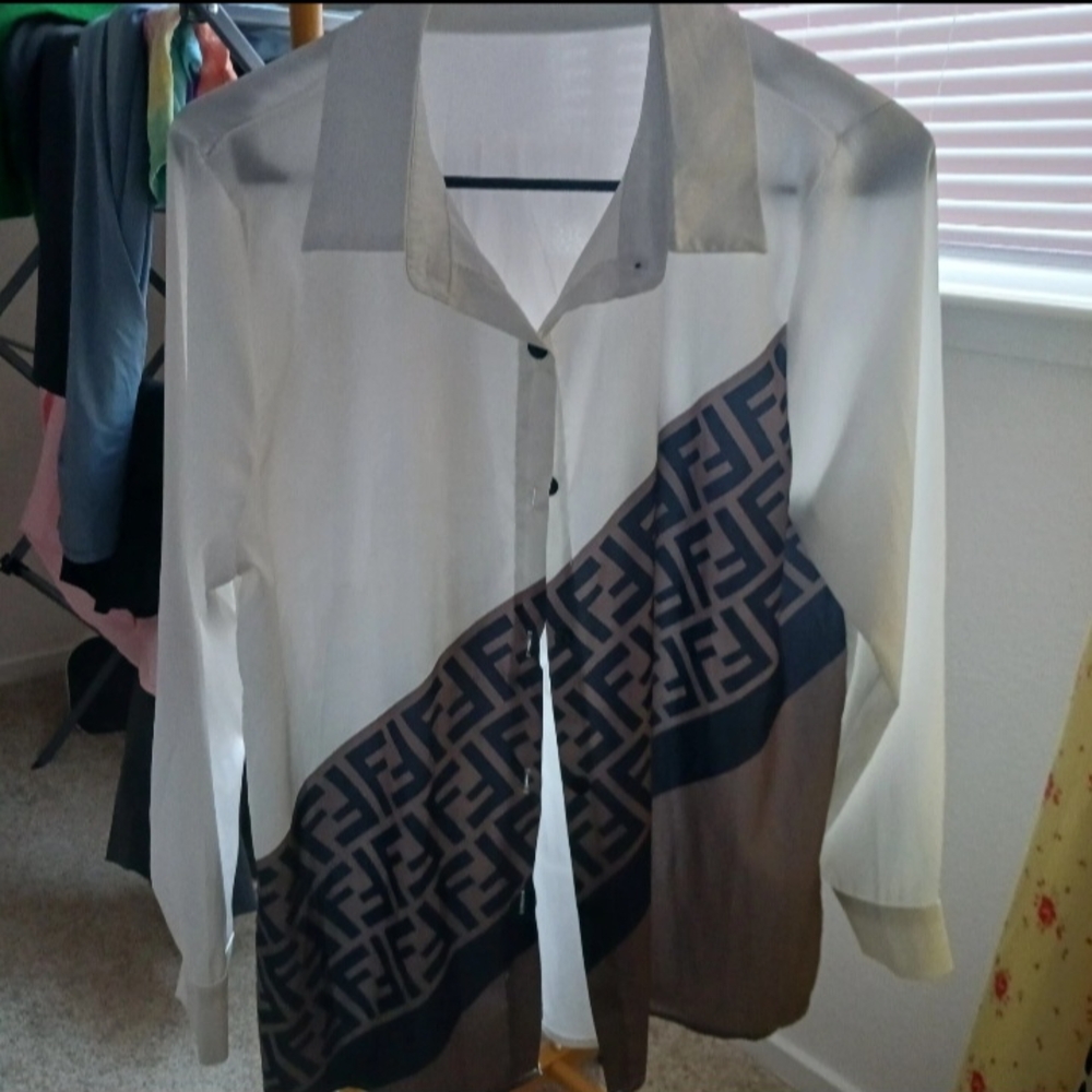 Vingage Fendi White and Brown Shirt